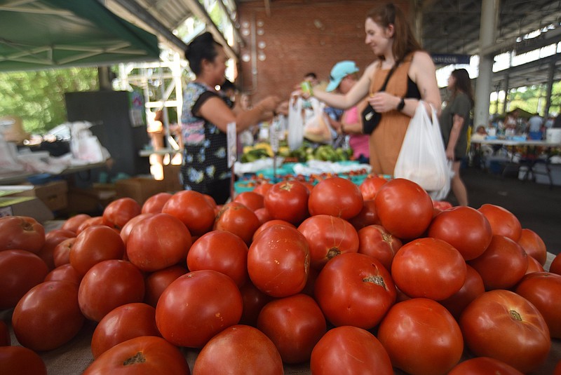 Staff file photo by Matt Hamilton / Chattanooga Market hosts this year's Top Tomato Festival on July 16. The 2022 event included tomatoes from Lucky Farm.