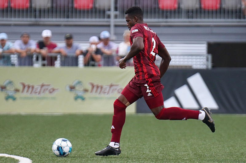 Staff file photo by Olivia Ross / Richard Renteria had the tying score to help the Chattanooga Red Wolves overcome a two-goal deficit to win 3-2 against the Richmond Kickers on Saturday night at CHI Memorial Stadium in East Ridge.