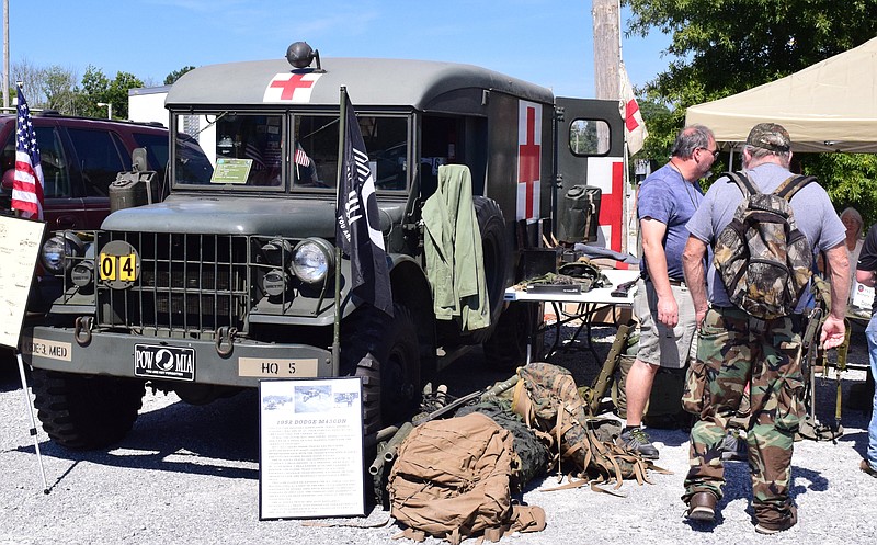 Staff File Photo by Robin Rudd / A 1952 Dodge ambulance is displayed at the Tri-State Military Vehicle Club's annual show and swap meet in September 2021. The event returns to Camp Jordan on Sept. 2-3.
