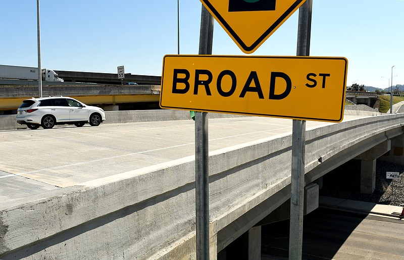 Staff Photo by Robin Rudd / A white car enters the Broad Street off-ramp from U.S. Highway 27 on March 29.