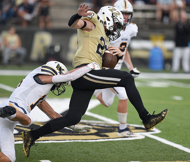 Staff file photo by Matt Hamilton / Bradley Central's Jackson Wilson rushed for 74 yards on eight carries Friday night to help the Bears to a home win against Tyner.