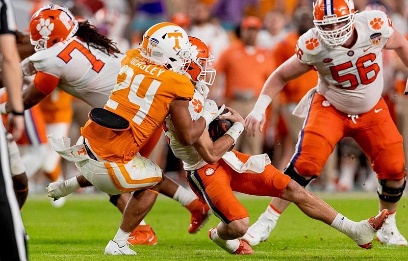 Tennessee Athletics photo / Linebacker Aaron Beasley and the Tennessee defense closed last season with an impressive performance in the 31-14 Orange Bowl victory over Clemson.