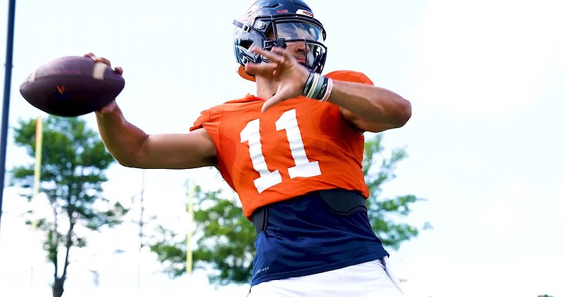 Virginia Athletics photo / Virginia senior quarterback Tony Muskett will make his 24th career start Saturday when the Cavaliers take on Tennessee in Nashville, but it will be his first at the Bowl Subdivision level.