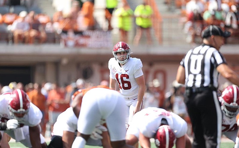 Crimson Tide photos / Last year's football game between Alabama and Texas in Austin came down to Will Reichard's 33-yard field goal with 10 seconds remaining. The two teams play again Saturday night in Tuscaloosa.