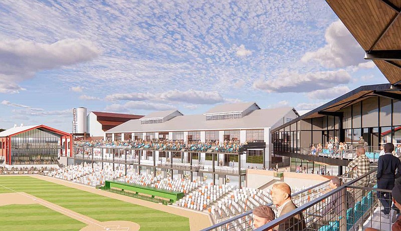 Contributed photo / Artist rendering shows the proposed Chattanooga Lookouts stadium planned on the Southside.