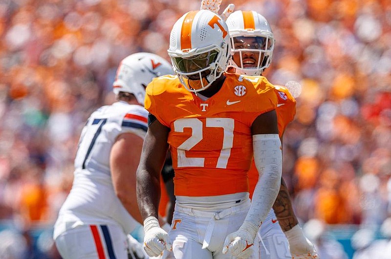 Tennessee Athletics photo by Kate Luffman / Tennessee defensive lineman James Pearce Jr. had two tackles for loss and two quarterback hurries in last week's 49-13 win against Virginia in Nashville. The Vols face Austin Peay on Saturday in Knoxville.