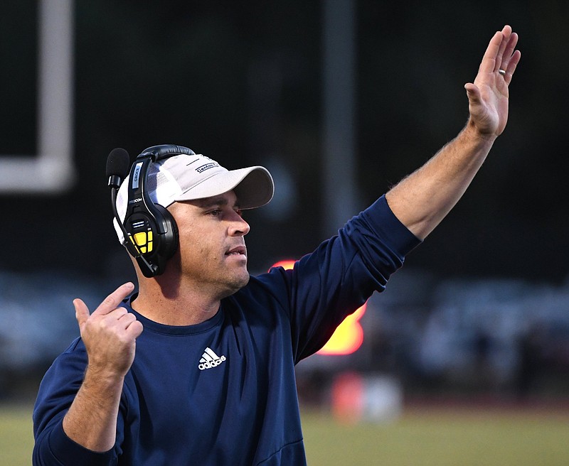 Staff file photo by Robin Rudd / Gordon Lee football coach Josh Groce directed his team to a 21-20 win over LaFayette in overtime Friday night to even the Trojans' record in GHSA Region 6-AAA at 1-1.