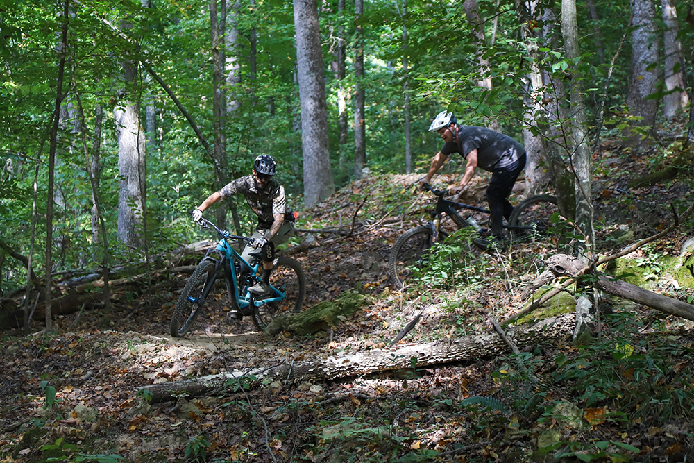 Staff photo by Olivia Ross / Cyclists ride the trails at the newly opened Waldens Ridge Park.