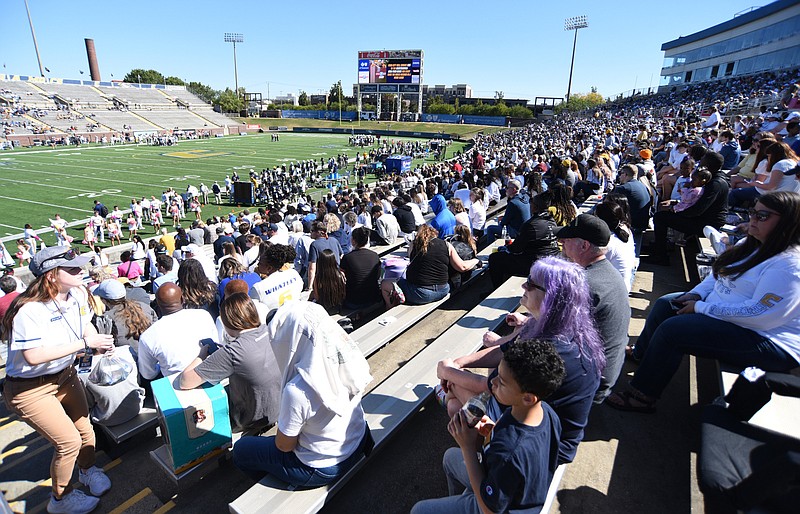 Staff photo by Matt Hamilton/ Fans fill about 39% of the capacity of Finley Stadium on Saturday.
