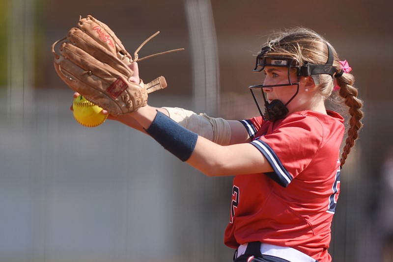 Staff photo by Matt Hamilton/ Heritage pitcher Addie Edwards continued her dominating season Thursday with a pair of shutout wins over East Forsyth as the Generals earned a spot in the GHSA Class AAAA state tournament next week in Columbus.