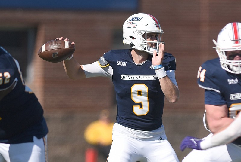 Staff photo by Matt Hamilton / UTC's Chase Artopoeus throws during last Saturday's home game against Furman. UTC lost, falling to 7-3 overall and finishing 6-2 in SoCon competition ahead of this week's open date.