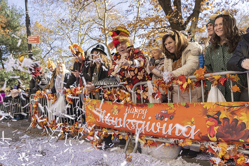 AP photo by Jeenah Moon / Spectators throw confetti during the Macy's Thanksgiving Day parade on Thursday in New York. From having plenty of turkey in both the refrigerator and the woods to having millions of acres of public land for hunting, "Guns & Cornbread" columnist Larry Case is finding lots of reasons to be grateful this holiday weekend.
