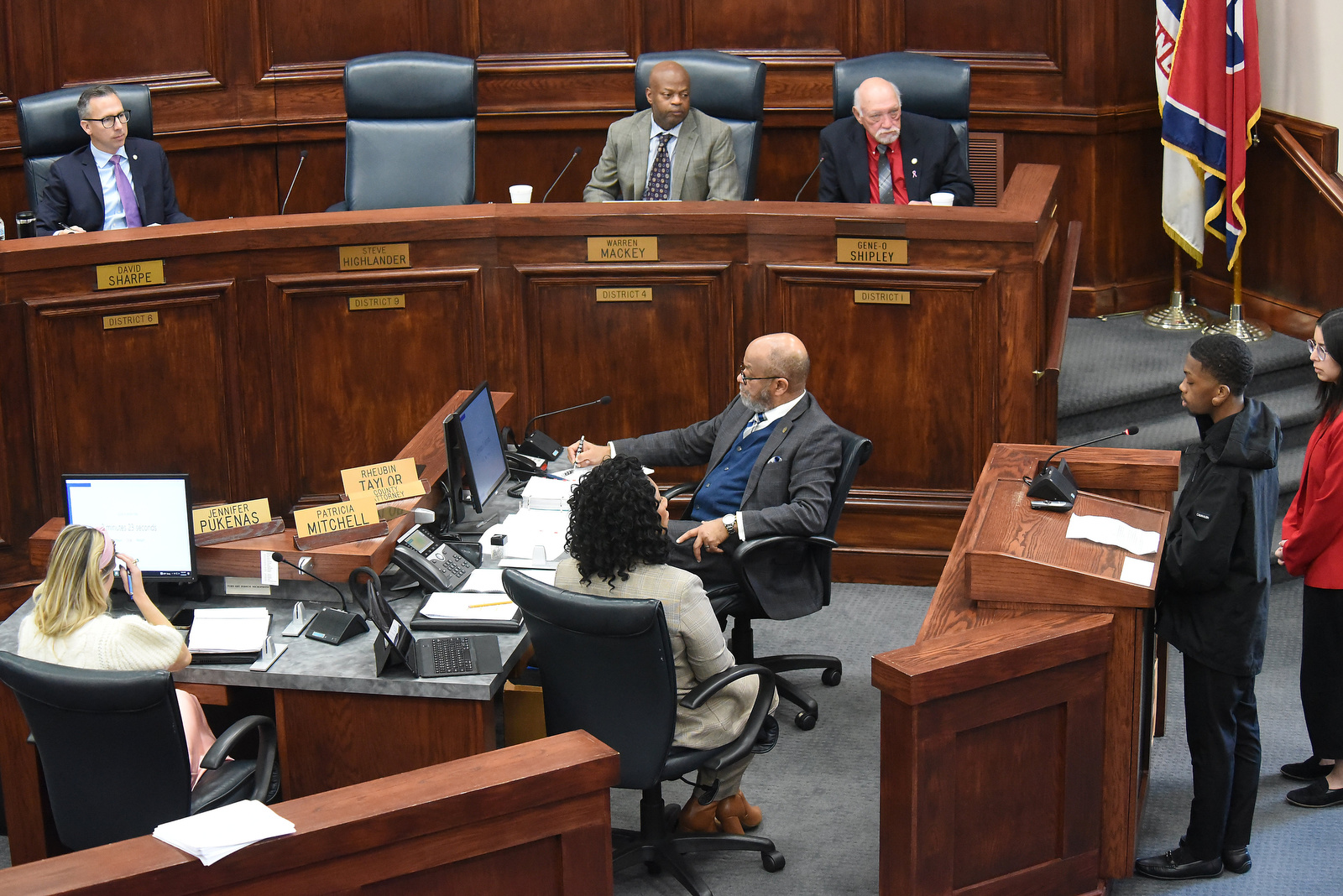 Staff photo by Matt Hamilton / Brainerd High School senior Wendell Patillo speaks during a County Commission meeting at the Hamilton County Courthouse on Wednesday.