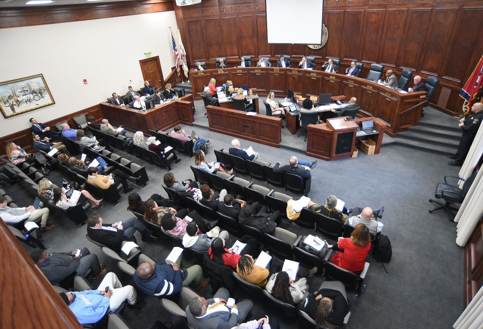 Staff photo by Matt Hamilton / Members of the County Commission meet at the Hamilton County Courthouse on Wednesday.