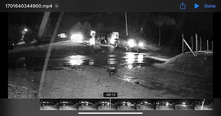 Contributed photo / This surveillance footage shows two vehicles believed to have been involved in the theft of at least five Angus cows from a resident on County Road 419 near Englewood, Tenn., according to the McMinn County Sherff's Office. A $1,000 reward is offered for information leading to an arrest or the return of the stolen cattle.