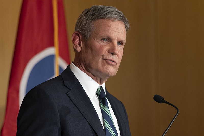 Tennessee Gov. Bill Lee speaks during a news conference Tuesday, Nov. 28, 2023, in Nashville, Tenn. Gov. Lee presented the Education Freedom Scholarship Act of 2024, his administration's legislative proposal to establish statewide universal school choice. (AP Photo/George Walker IV)