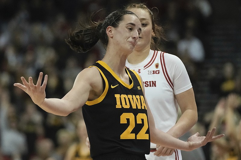 AP file photo by Morry Gash / Iowa star Caitlin Clark could be available when the Indiana Fever pick first in the WNBA draft next April 15. Clark hasn't said whether she will leave college after this season, her fourth with the Hawkeyes, or use an available fifth year of NCAA eligibility.