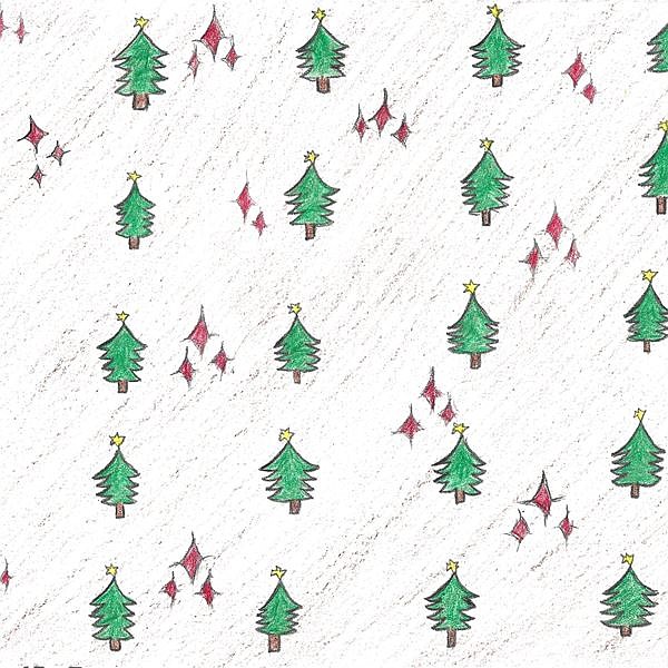 Colorful drawing of ornaments and lights by Franny Nichols wins 2023
