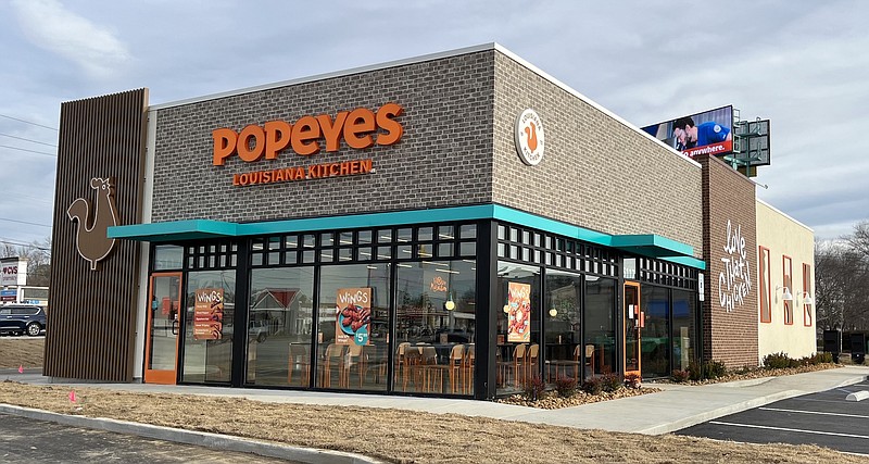 Staff Photo by Dave Flessner / The newest Popeyes Louisiana Kitchen restaurant opened Saturday in Hixson.
