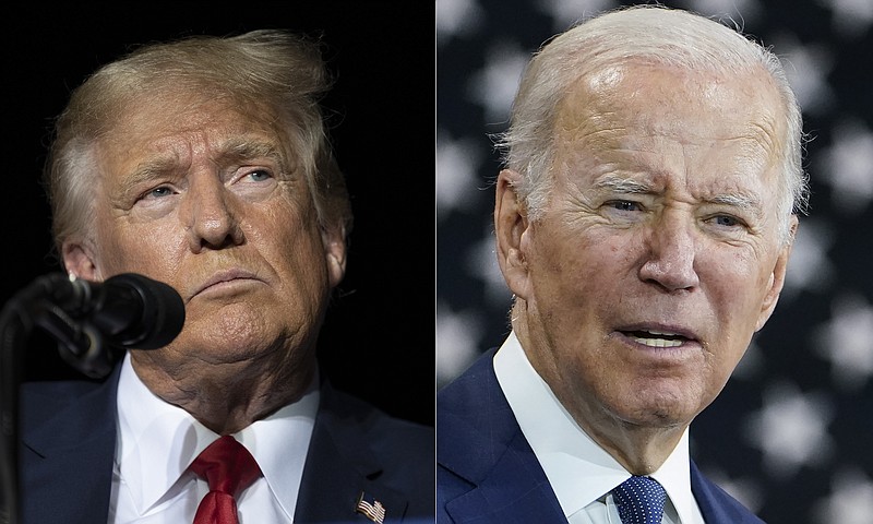 File photos/The Associated Press / This combination of photos shows former President Donald Trump, left, and President Joe Biden, right. New polling finds a notable lack of enthusiasm within the parties for either man as his party's leader.
