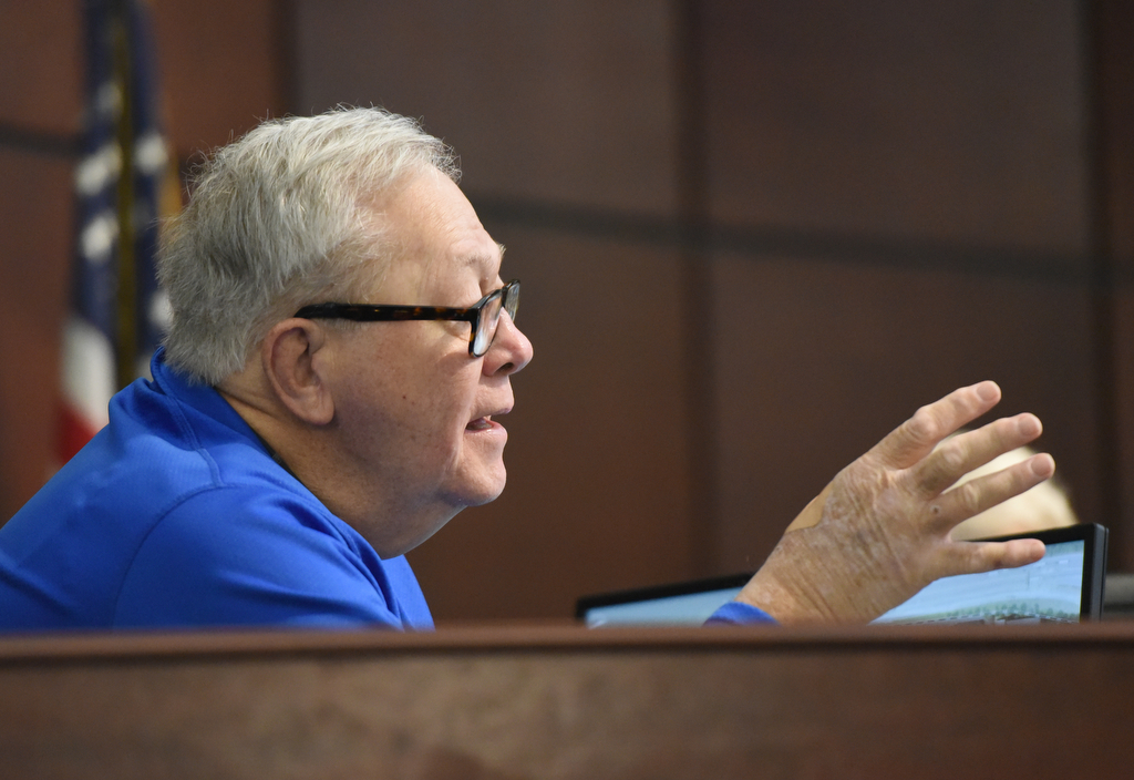 Staff photo by Matt Hamilton/ Randy Smith asks a question during a meeting by the Chattanooga-Hamilton County Sports Authority at Chattanooga City Hall on Thursday, January 11, 2024.