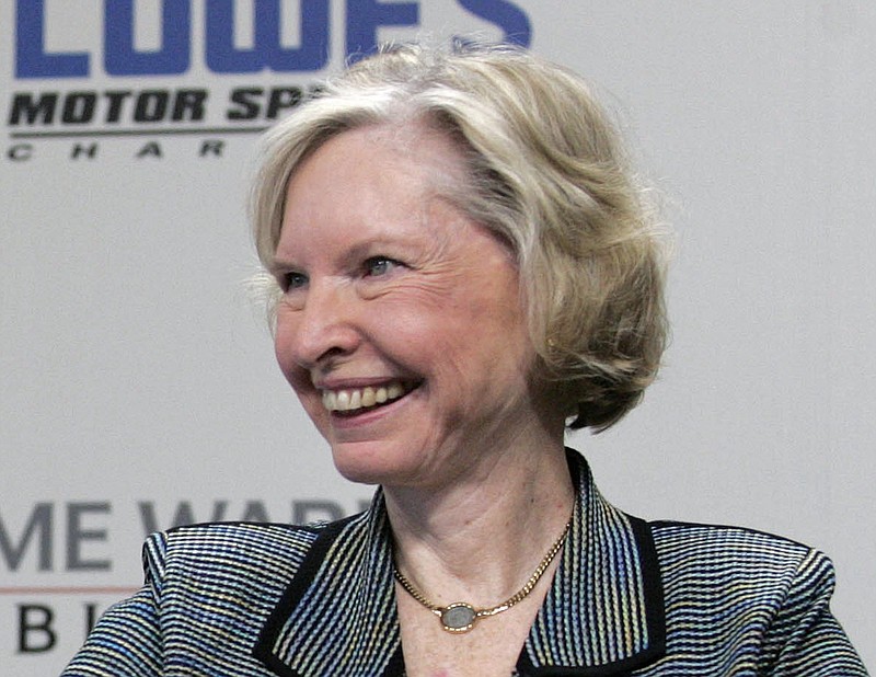 AP photo by Rusty Burroughs / Former race car driver Janet Guthrie, shown during a news conference in May 2006 at Charlotte Motor Speedway, will be inducted into the NASCAR Hall of Fame on Friday night as the recipient of the Landmark Award that honors “significant contributions to the growth and esteem of NASCAR.” The honor for Guthrie, 85, comes more than 40 years after her 33rd and final NASCAR race.