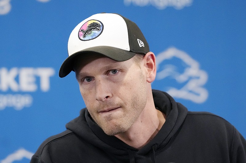 AP file photo by Carlos Osorio / Detroit Lions offensive coordinator Ben Johnson, pictured, has interviewed with the Atlanta Falcons about their head coaching vacancy. The Falcons announced Sunday night that they had spoken with Johnson as well as Houston Texans offensive coordinator Bobby Slowik, with the team's list of interviewed candidates now at 13.