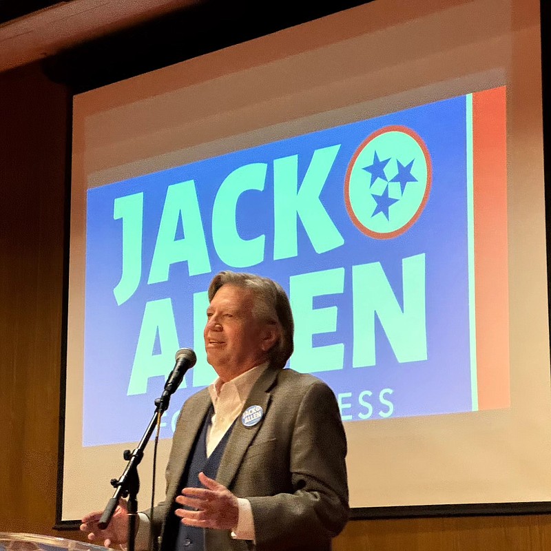 Contributed photo / Jack Allen, the retired president of Citizens National Bank, is challenging U.S. Rep. Chuck Fleischmann of Ooltewah. He held a campaign announcement on Saturday at the downtown branch of the Chattanooga Public Library.