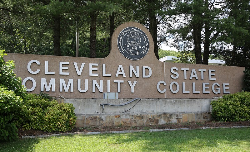 Staff Photo / An entrance sign at Cleveland State Community College in Cleveland, Tenn., is photographed in June 2014. Three finalists for president of the college will participate in open public forums Feb. 13, 14 and 15.