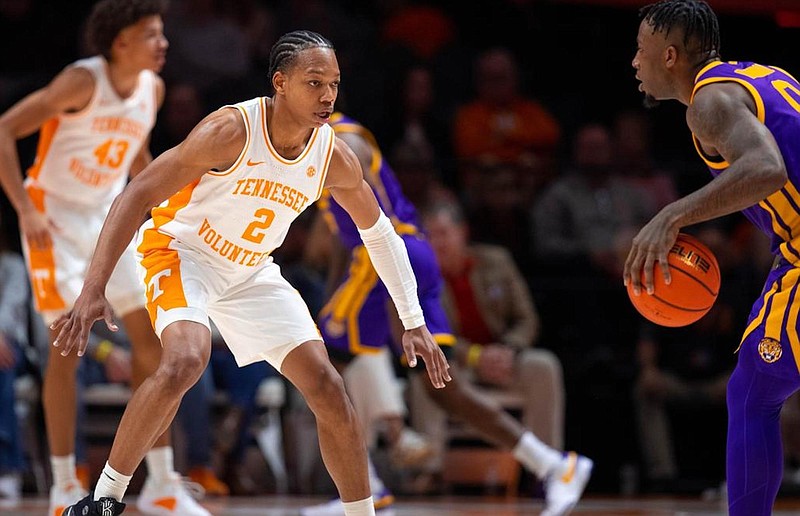 Tennessee Athletics photo / Tennessee junior guard Jordan Gainey had a season-high 18 points during Wednesday night's 88-68 win over LSU, and he matched his season highs with three assists and three steals.
