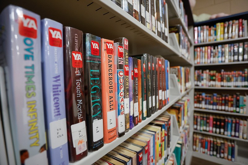 A few of the books in the young adult section of the Ozark-Dale County Library are seen Aug. 30 in Ozark, Ala. (Alabama Reflector Photo by Stew Milne)