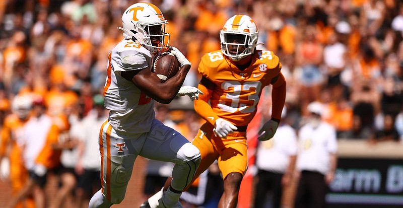Tennessee Athletics photo / Tennessee freshman running back Cameron Seldon had 43 rushing yards and 43 receiving yards during last year's Orange & White spring game, which was played before 58,473 fans.