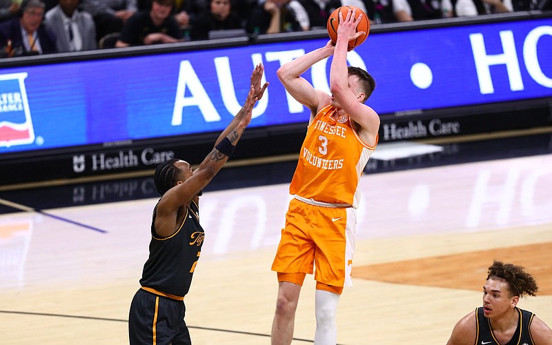 Tennessee Athletics photo / Dalton Knecht scored 15 of his 17 points in the second half Tuesday night as the No. 5 Volunteers rallied past Missouri 72-67 in Columbia.