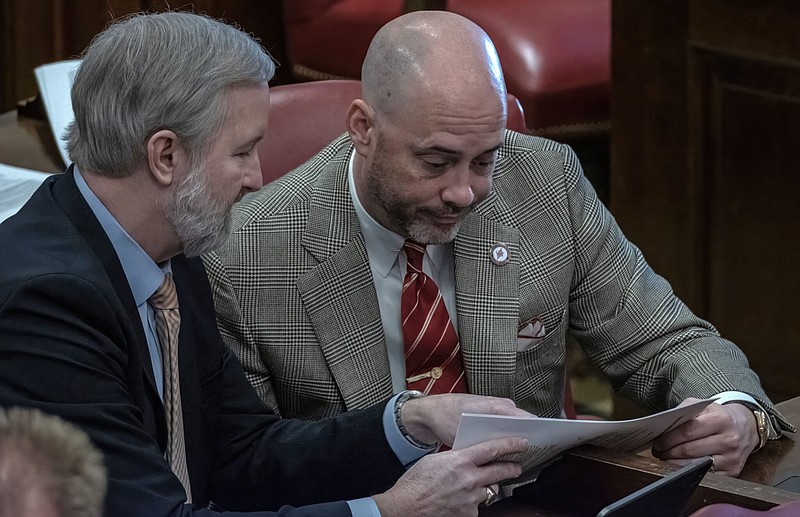 Rep. Johnny Garrett, R-Goodlettsville, at right, is sponsoring a measure that would ban expelled lawmakers from being able to return to office. (Photo: John Partipilo)