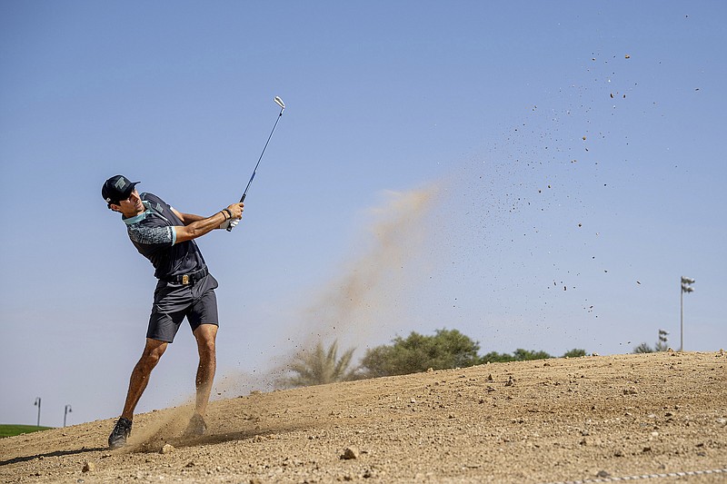 LIV Golf photo by Charles Laberge via AP / Joaquin Niemann hits a shot on the 13th hole at Royal Greens Golf & Country Club during the final round of the LIV Golf Jeddah tournament Sunday in King Abdullah Economic City, Saudi Arabia.
