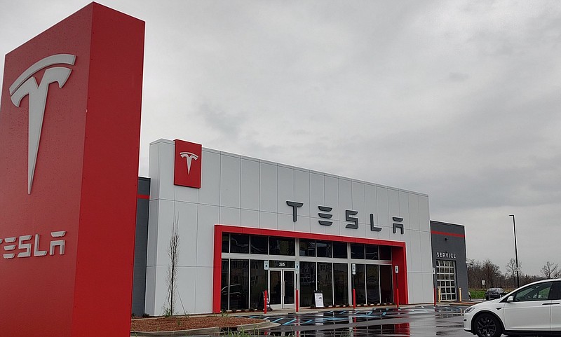 Staff photo by Mike Pare / The new Tesla showroom in Chattanooga, seen Tuesday, is in the Waterside development in East Brainerd and also includes a service center.