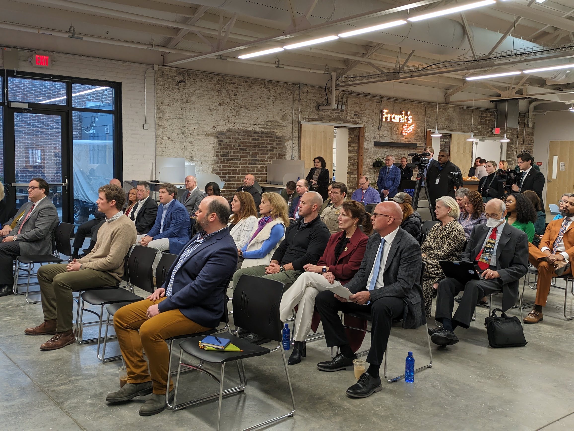 The Helios Alliance is a group of statistical modelers, media strategists, consultants and artificial intelligence experts. At an event Jan. 24 in downtown Mobile, Ala., the alliance announced it is building a model to help state officials decide how to spend their opioid settlement funds most effectively. The group is asking for $1.5 million to finish the model. (Aneri Pattani/KFF Health News)