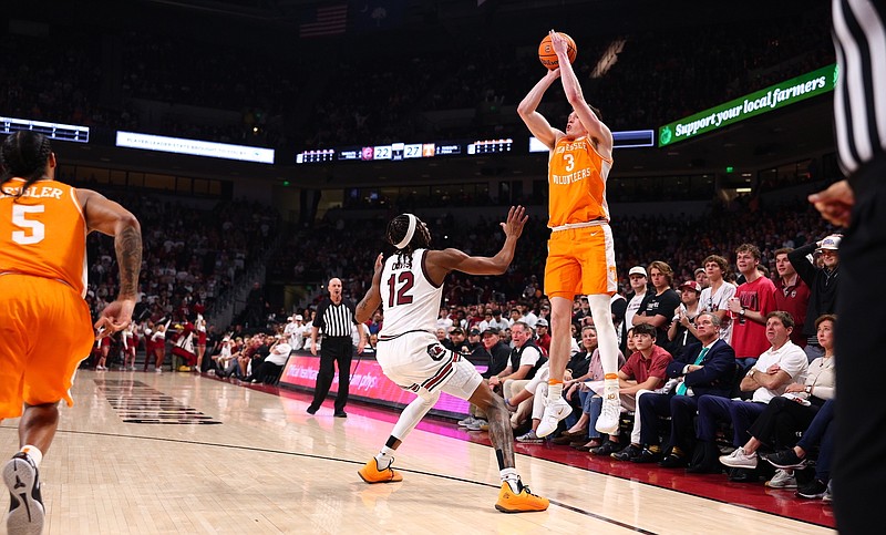 Tennessee Athletics photo / Tennessee fifth-year senior guard Dalton Knecht scored 26 points Wednesday night as the No. 4 Volunteers defeated No. 17 South Carolina 66-59 in Columbia to win the Southeastern Conference's regular-season title.