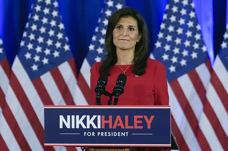 AP Photo/Chris Carlson / Then-Republican presidential candidate former U.N. Ambassador Nikki Haley speaks during a news conference on Wednesday, March 6, 2024, in Charleston, S.C.