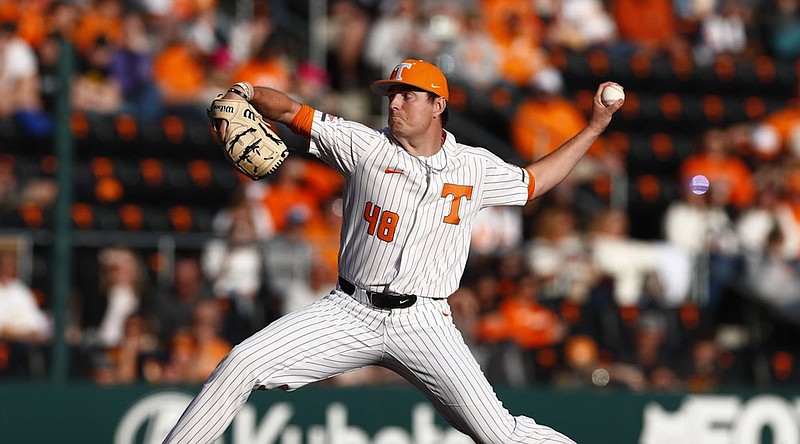Tennessee Athletics photo / Tennessee pitcher Zander Sechrist worked into the fourth inning and faced the minimum 10 batters during Tuesday night's 17-2 drubbing of Eastern Kentucky.