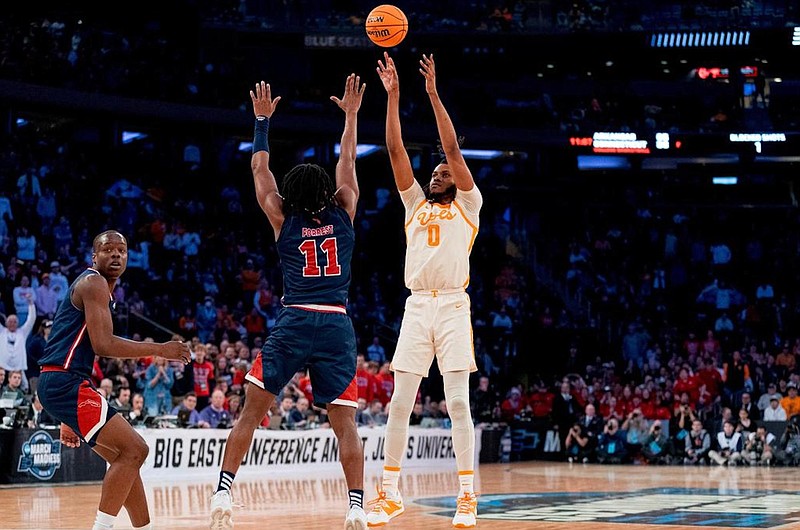 Tennessee Athletics photo / Tennessee forward Jonas Aidoo goes up for a shot during last year's upset loss to Florida Atlantic in the Sweet 16. The Volunteers are 3-3 in NCAA tournament games the past three seasons, while Southeastern Conference teams are 21-20.