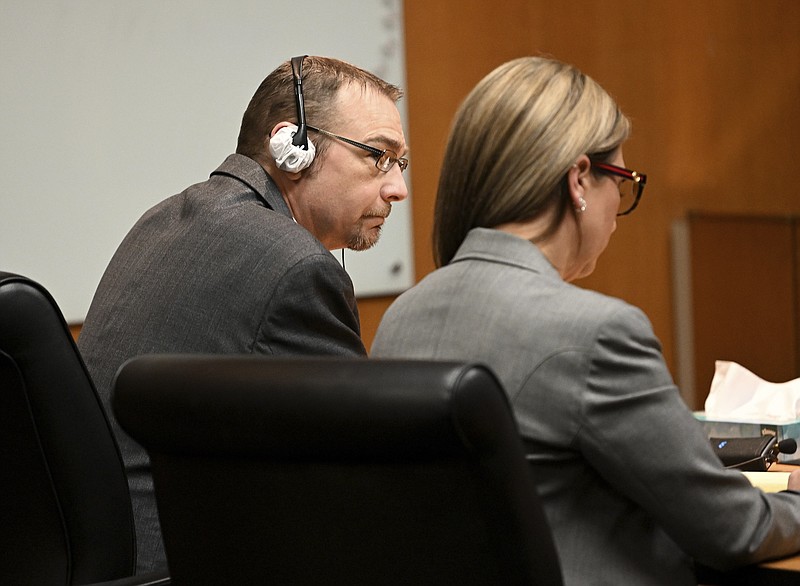 Photo/Robin Buckson/Detroit News via AP, Pool / James Crumbley and his attorney Mariell Lehman listen to the verdict in Oakland County Court in Pontiac, Mich., on March 14, 2024. Crumbley, the father of a Michigan school shooter, was found guilty of involuntary manslaughter, a second conviction against the teen's parents who were accused of failing to secure a gun at home and doing nothing to address acute signs of his mental turmoil.