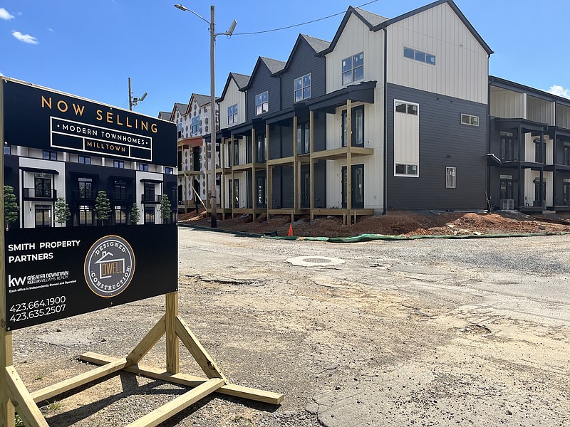 Photo by Dave Flessner / The Mill Town development in East Chattanoga is expected to add about 150 more townhomes this year and include 50 apartments next year being built by Chattanooga Neighborhood Enterprise.