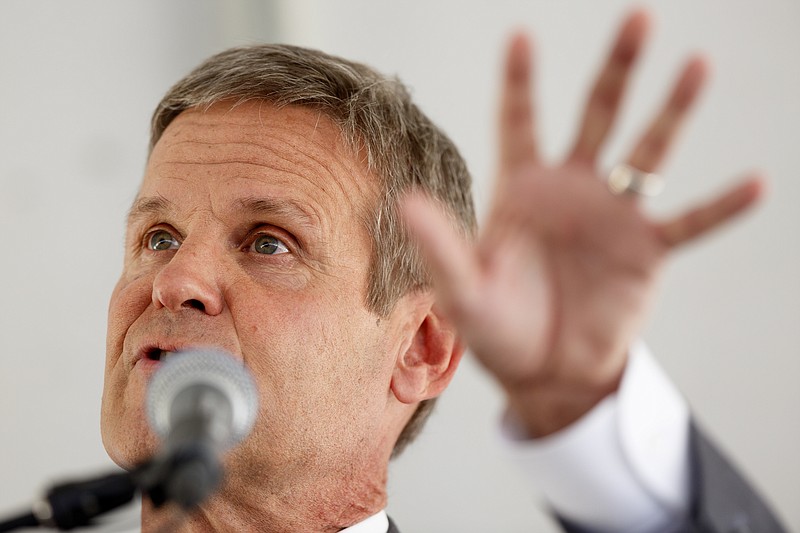 Staff File Photo / Tennessee Gov. Bill Lee speaks during a groundbreaking ceremony for the McMinn Higher Education Center on Friday, Sept. 27, 2019, in Athens, Tennessee.