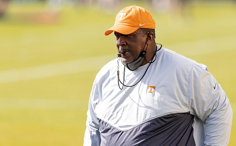 Tennessee Athletics photo / Tennessee defensive line coach Rodney Garner admitted Saturday that he likes his position room, but he stopped way short of the assessment by defensive coordinator Tim Banks that the Volunteers could have the best defensive line in the country.