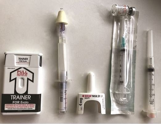 Contributed photo / Several types of naloxone, which can reverse an opioid overdose, are seen in 2023.
