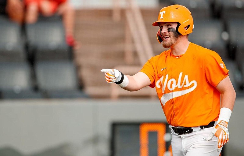 Tennessee Athletics photo / Tennessee junior first baseman Blake Burke hit his 41st career home run during Saturday's 12-2 triumph at Auburn to set a program record.