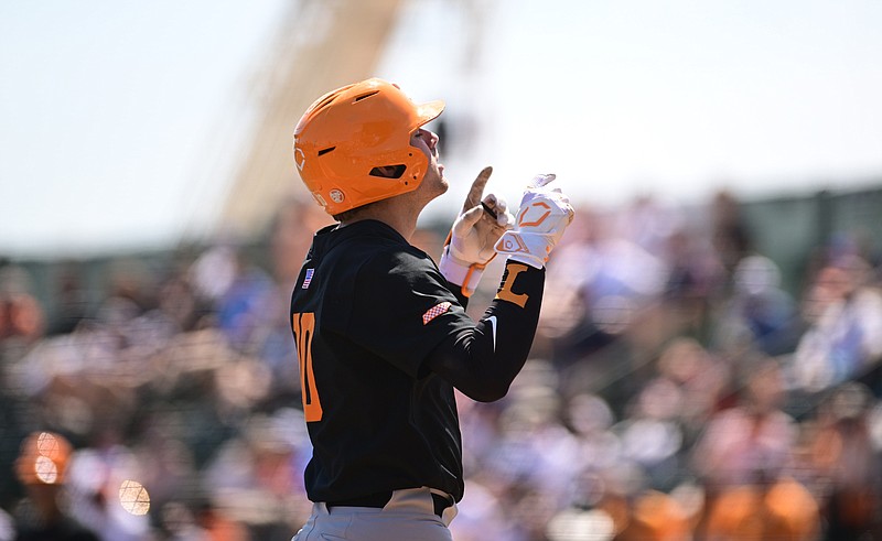 Auburn Athletics photo by Grayson Belanger / Tennessee senior catcher Cal Stark hit two home runs and drove in seven runs Sunday afternoon as the No. 4 Volunteers walloped Auburn 19-5 at Plainsman Park.
