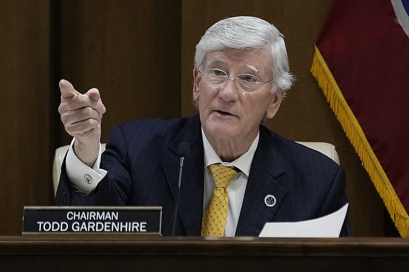 Sen. Todd Gardenhire, R-Chattanooga, speaks during a meeting of the Senate Judiciary Committee on Feb. 20 in Nashville. Gardenhire voted against the death penalty proposal for child rapists. (AP Photo/George Walker IV)