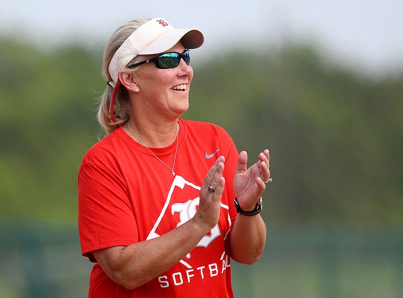 Staff file photo by Robin Rudd / Baylor coach Kelli Smith was happy to hear about the TSSAA's recent decision to move all of its softball state championship games to Middle Tennessee State University starting with next month's Spring Fling. The Lady Red Raiders are the eight-time reigning champions in Division II-AA.